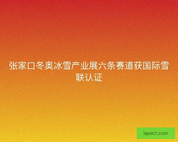 张家口冬奥冰雪产业展六条赛道获国际雪联认证