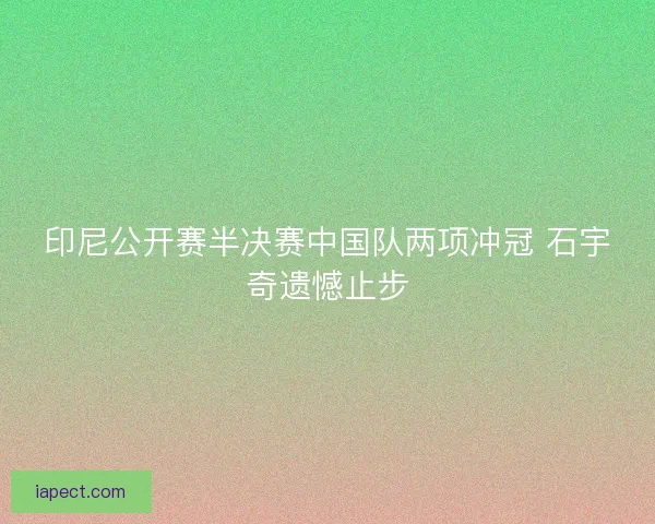 印尼公开赛半决赛中国队两项冲冠 石宇奇遗憾止步